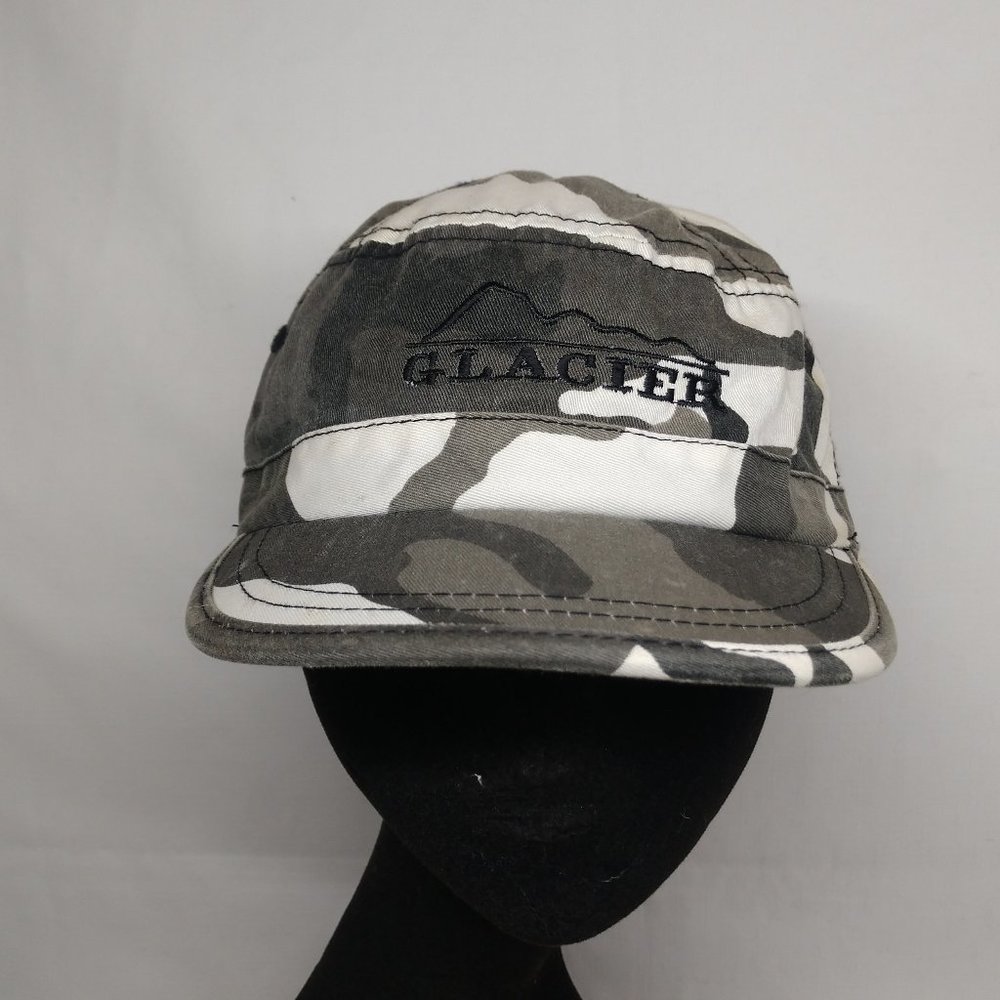 Glacier Men's OS Camouflage Adjustable Cadet Military Cap Hat Green White Camo